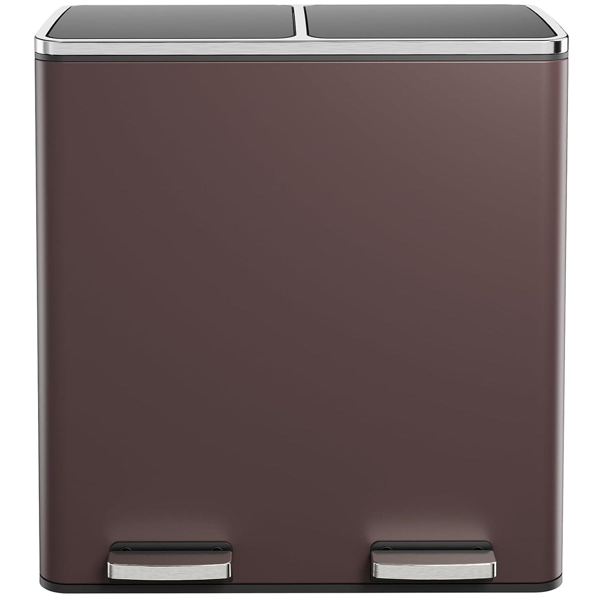 AthLike 60L(16 Gal) Dual Trash Can, Stainless Steel Kitchen Garbage Can, Double Compartment