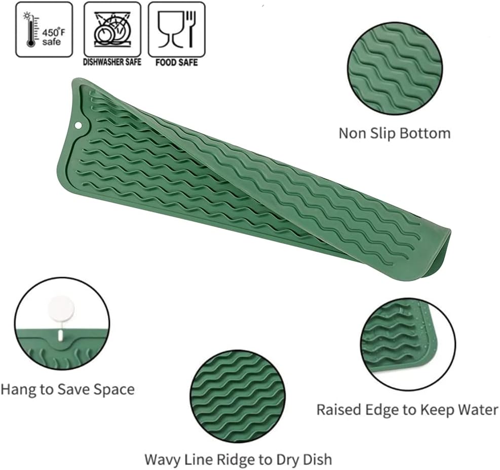 Silicone Dish Drying Mat for Multiple Usage,Easy clean,Eco-friendly,Heat-resistant Silicone Mat for