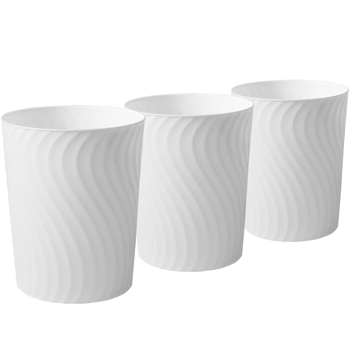 YGJT Small Trash Can, 3 Pack 1.8 Gallons Bathroom Trash Can, Slim Waste Basket, Round Garbage Can