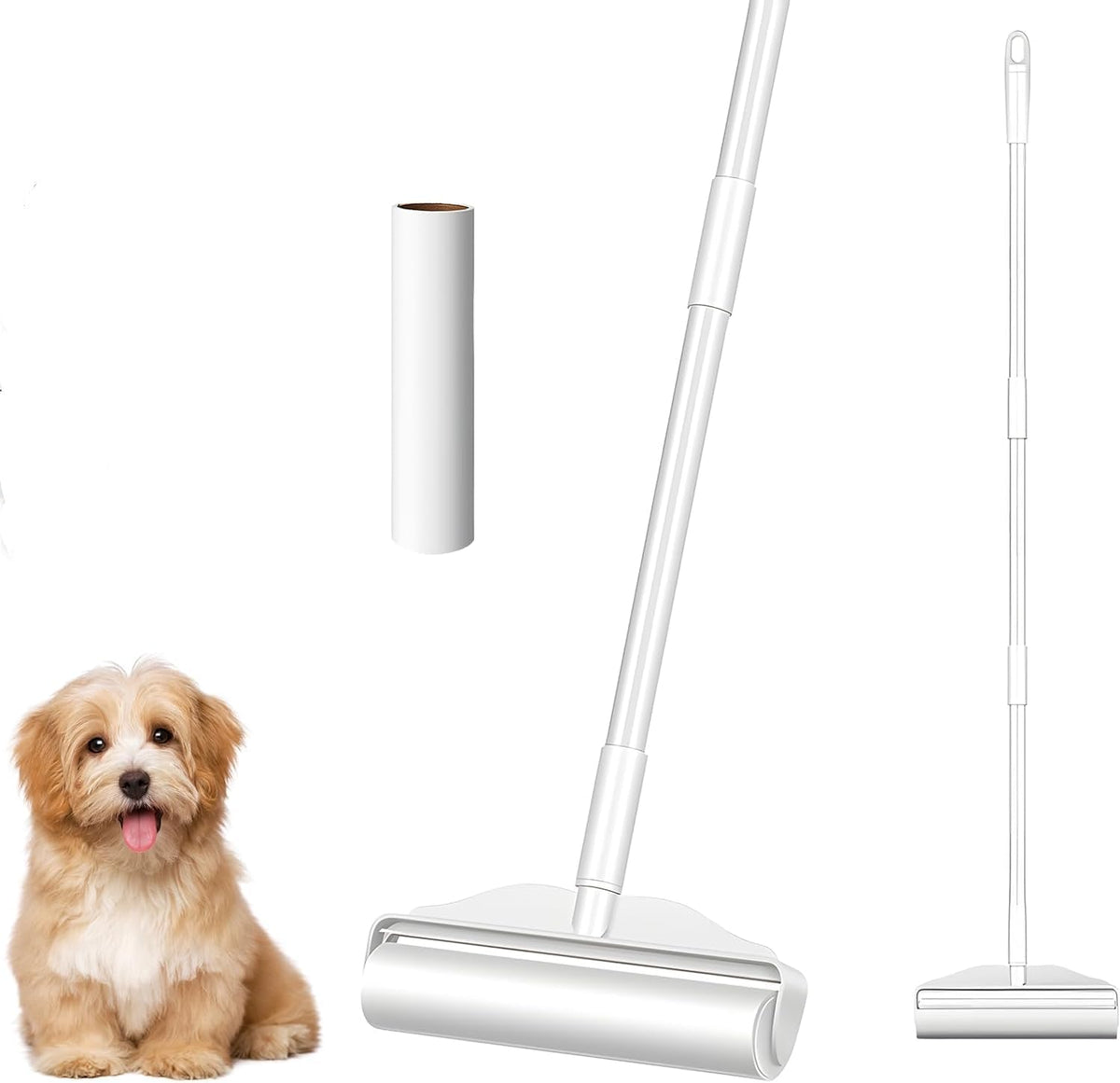 YHPDVI Lint Roller for Pet Hair – 7.5" Extra Wide Sticky Roller with 2 Refills & Long Handle |