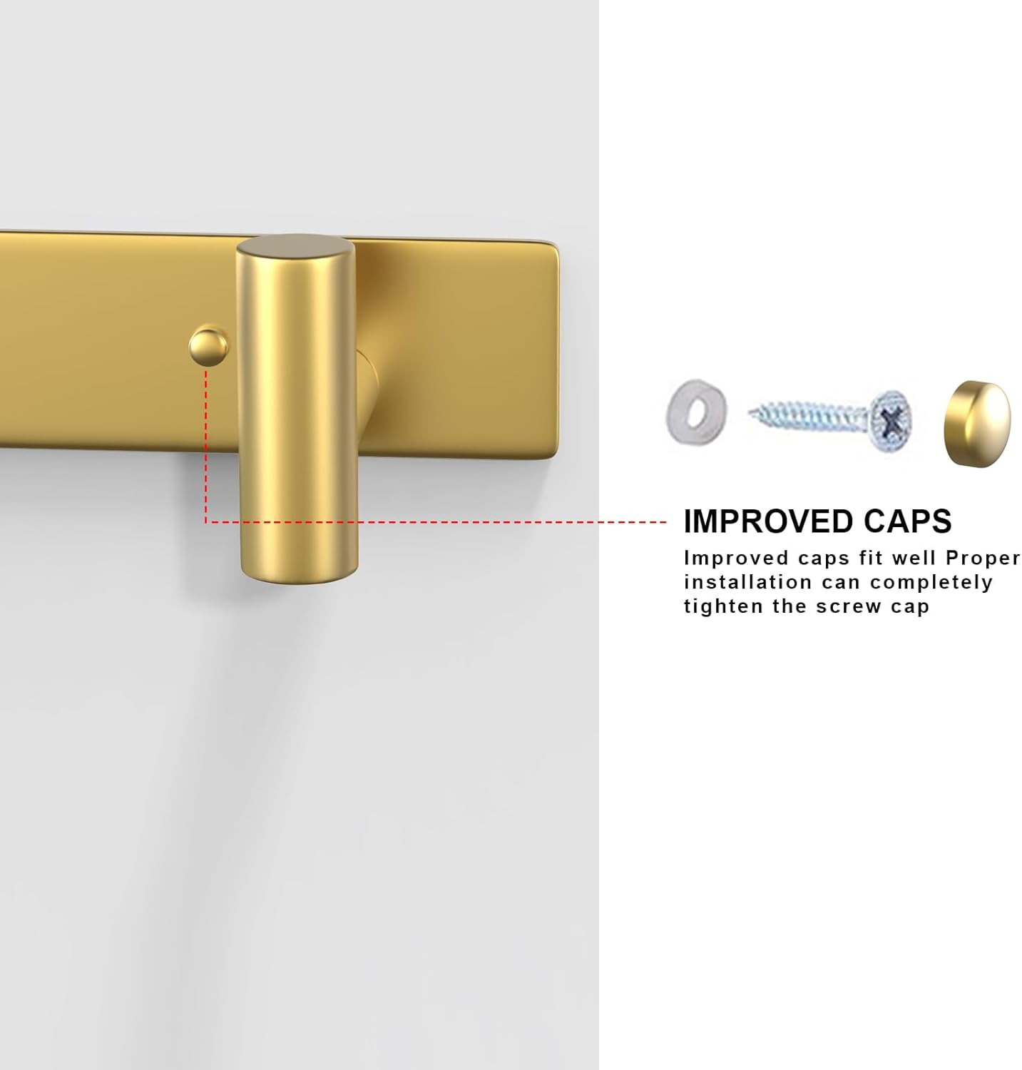 VAEHOLD Hat and Coat Wall Mount Rack - Hooks for Robes, Bags, Keys, and Towels - Bathroom Towel