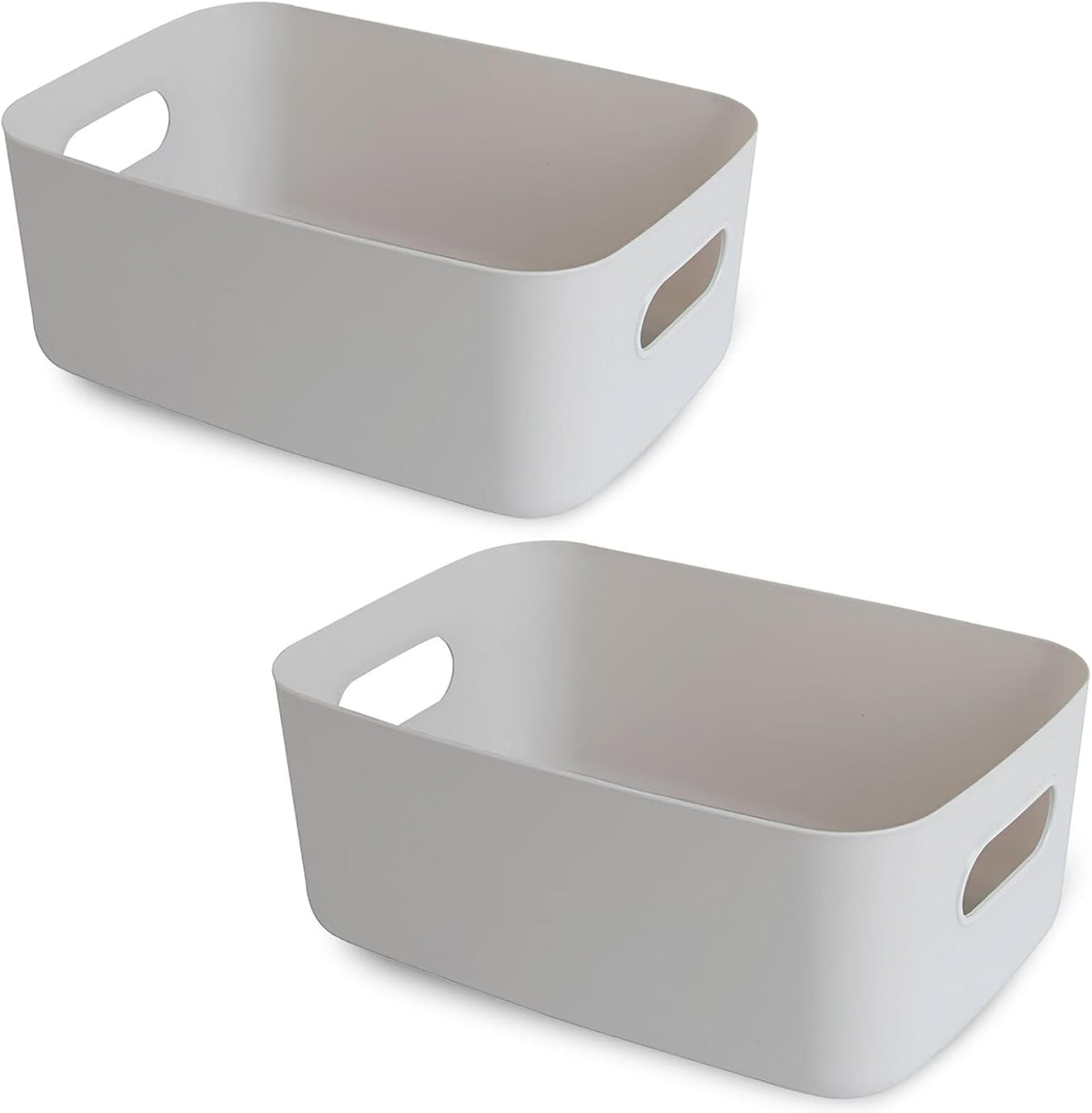 COVRA 2-Pack Plastic Storage Bins, Small Storage Baskets, Organizers for Home & Office, 9.6 x 6.3 x
