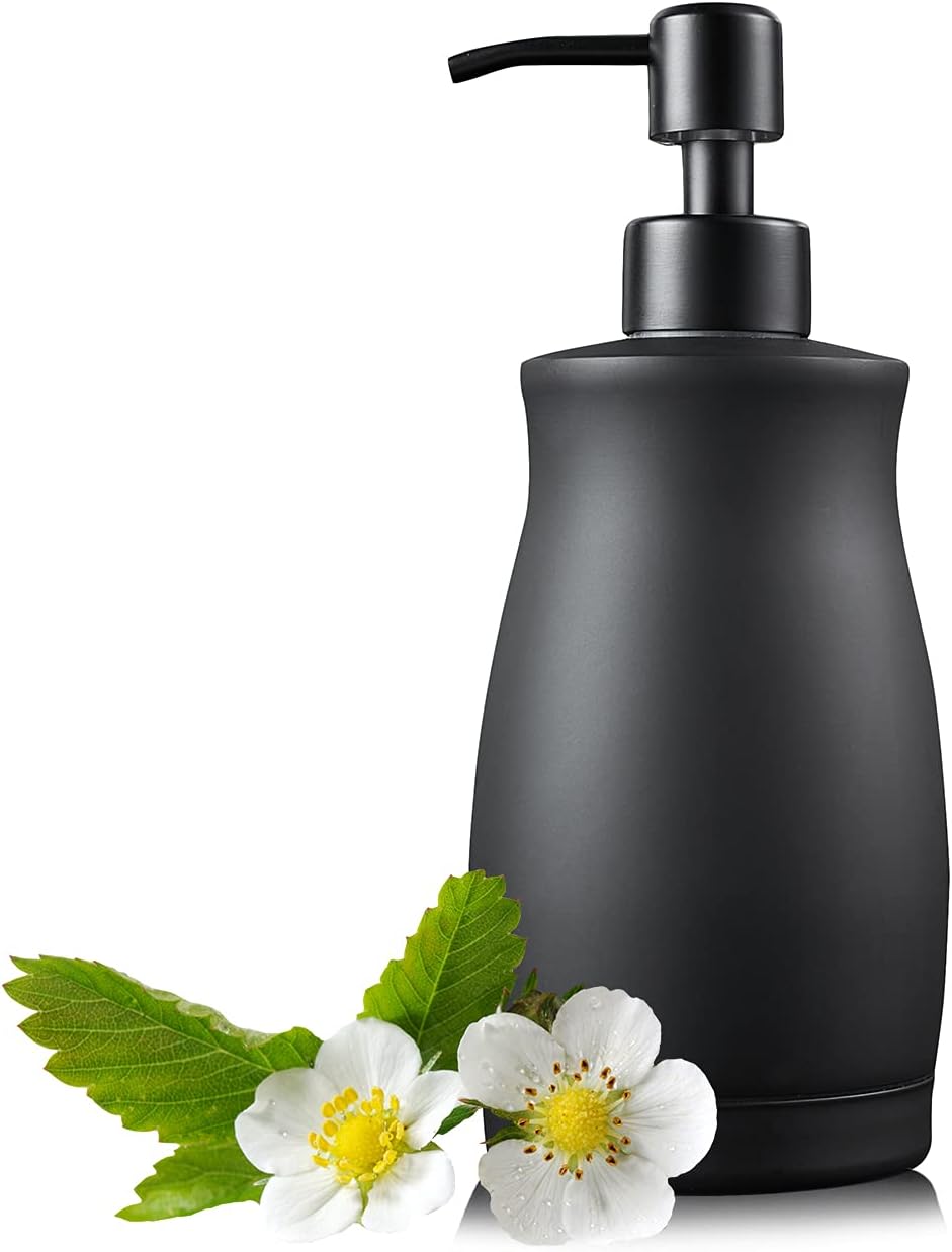 304 Stainless Steel Countertop Black Soap Dispenser Rust Resistant Leak-Proof Liquid Hand Sanitizer