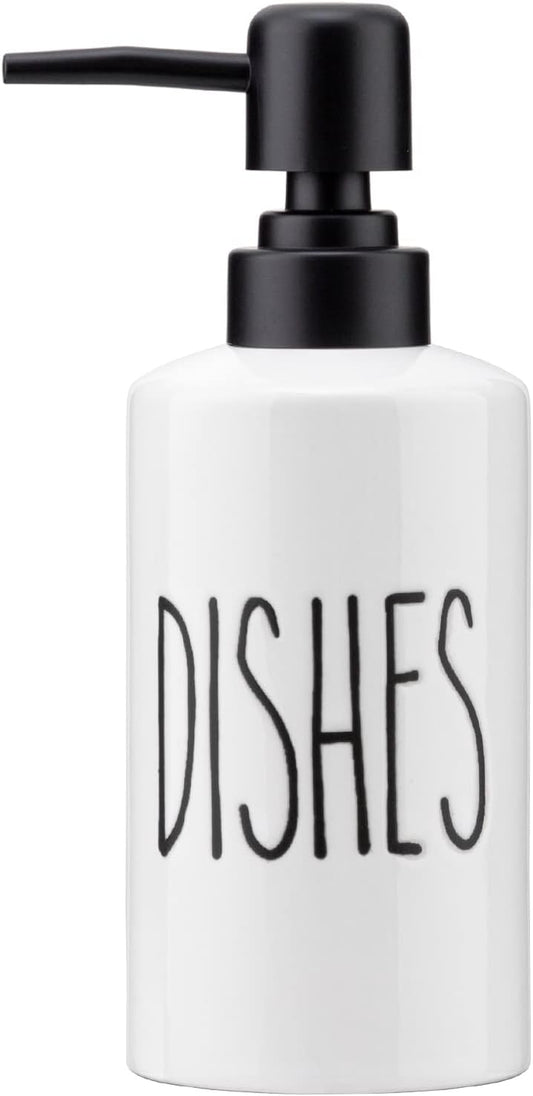 FE Dish Soap Dispenser for Kitchen, 10oz Ceramic Soap Dispenserr for Bathroom with Plastic