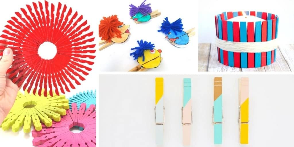 1.9 in Orange Wood Clothespins Hang Kids Artwork Craft Project Clothes Clips for Drying Bag Pegs