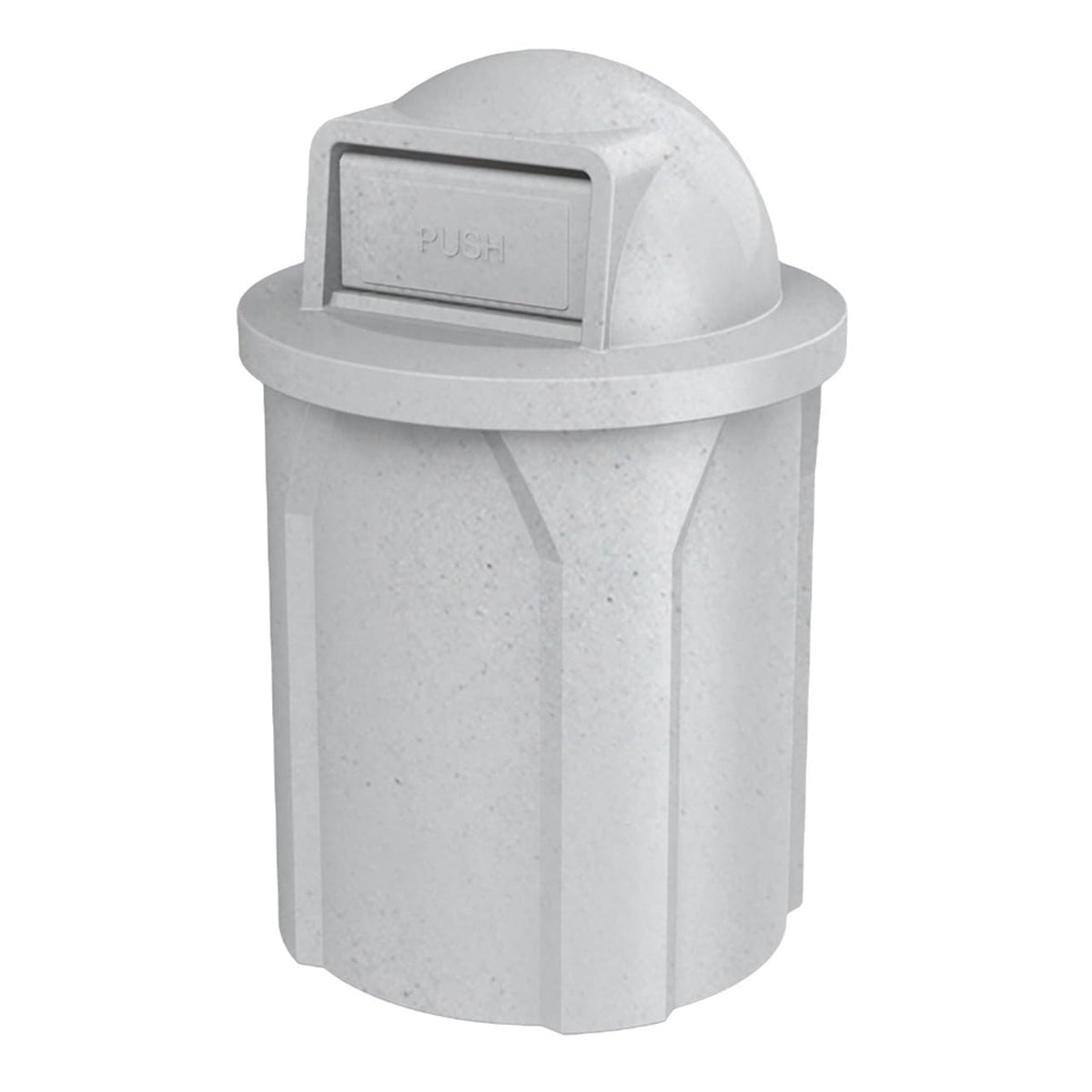 42 Gallon Circle 100% Recycled Plastic Heavy Duty Outdoor Commercial Trash Can with Push Open Dome