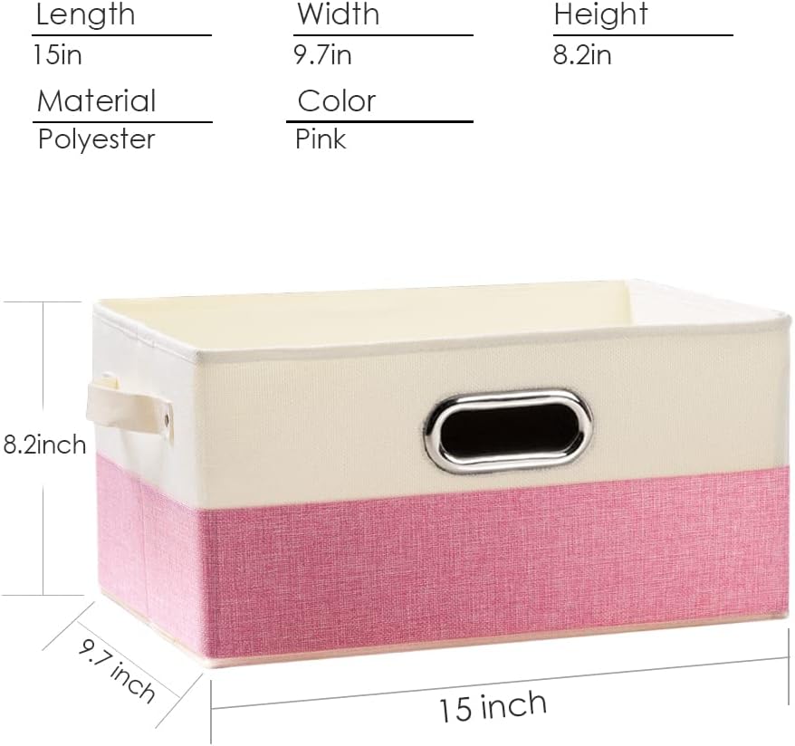 PRANDOM Large Collapsible Storage Baskets for Closet [3-pack] Decorative Fabric Storage Bins Cubes