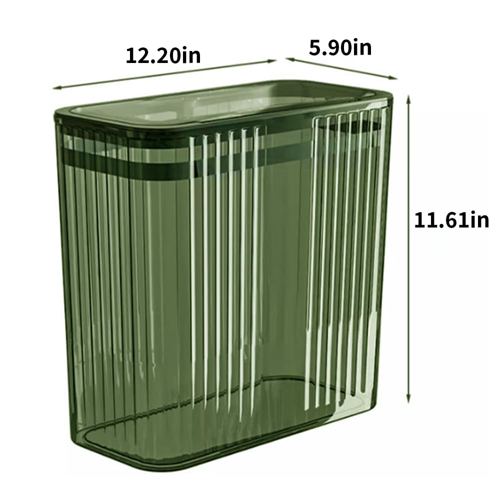 Transparent Trash Can, Bathroom Trash Cans with Lids, 3.5 Gallon Garbage Can for Bedroom, Office