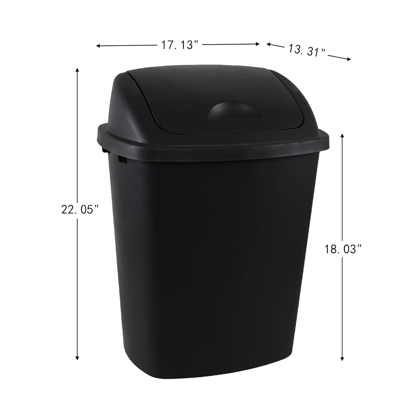 4 Packs Commercial Heavy-Duty Trash Can with Lid, Plastic Swing Top Kitchen Trash Can (11 Gallon