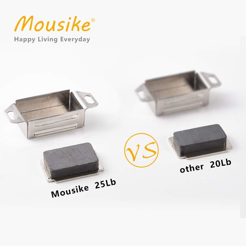 Mousike Cabinet Magnets 30lb Stainless Steel Magnetic Door Catch with Strong Magnetic for Kitchen