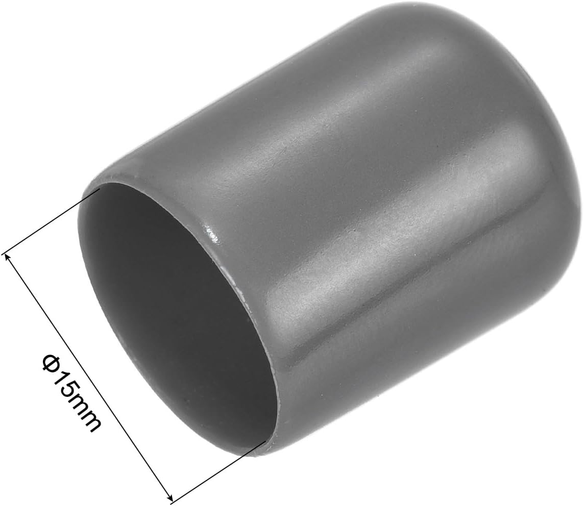 uxcell 20pcs Rubber End Caps 15mm ID Vinyl PVC Round Tube Bolt Cap Cover Screw Thread Protectors