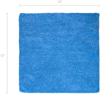 Eurow 200GSM Microfiber Cleaning and Drying Cloths with Dispenser Box, Reusable, Streak-Free