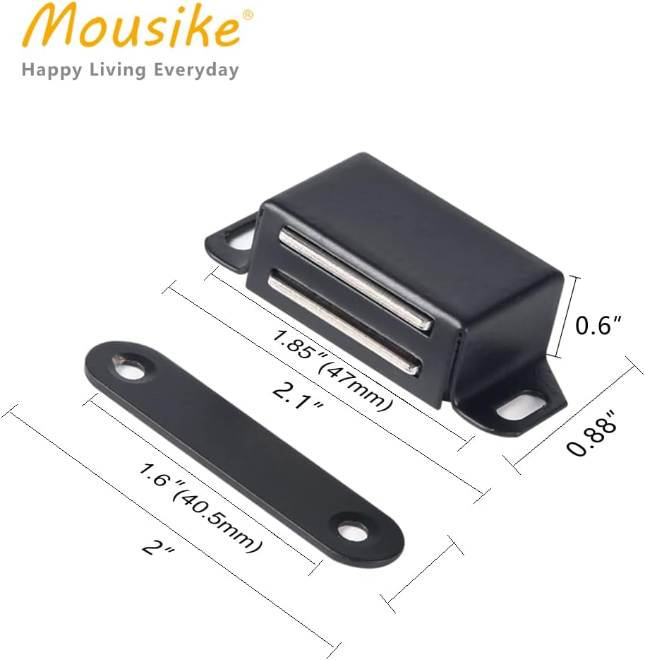 Mousike Cabinet Magnets 30lb Black Door Magnets with Strong Magnetic for Kitchen Cupboard Wardrobe
