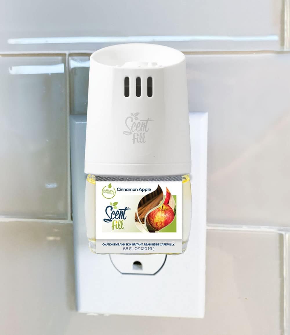 Scent Fill Fall Plug in Air Freshener Kit (Relax Blend, Cinnamon Apple, Orange Clove, Sweet & Spicy