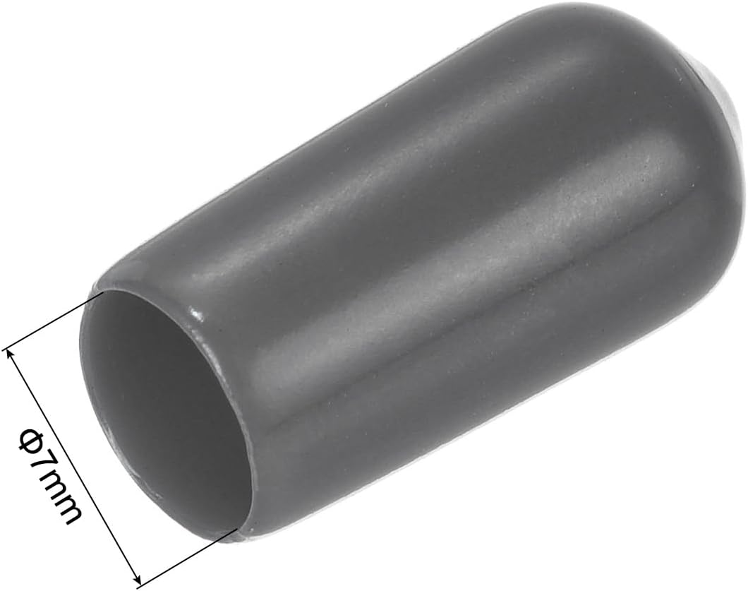 uxcell 20pcs Rubber End Caps 7mm(1/4") ID Vinyl PVC Round Tube Bolt Cap Cover Screw Thread