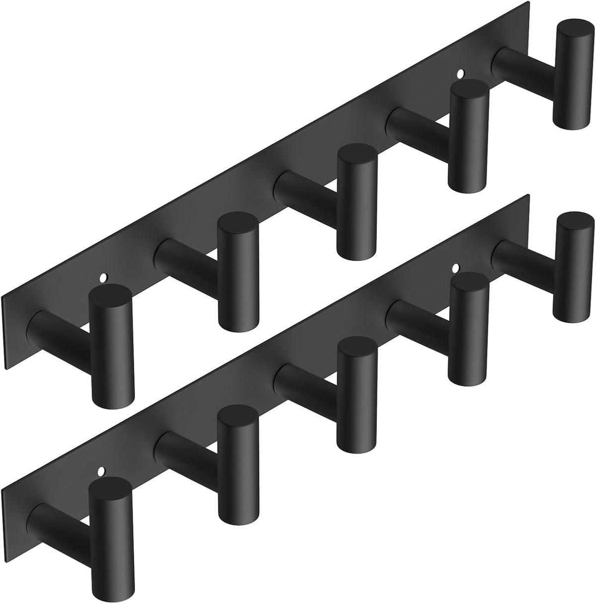 VAEHOLD Black Hat and Coat Wall Mount Rack 5 Hooks for Robes, Bags, Keys, and Towels Bathroom Towel