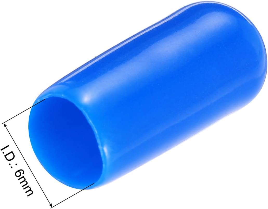 uxcell 20pcs Rubber End Caps 6mm(1/4") ID Vinyl PVC Round Tube Bolt Cap Cover Screw Thread