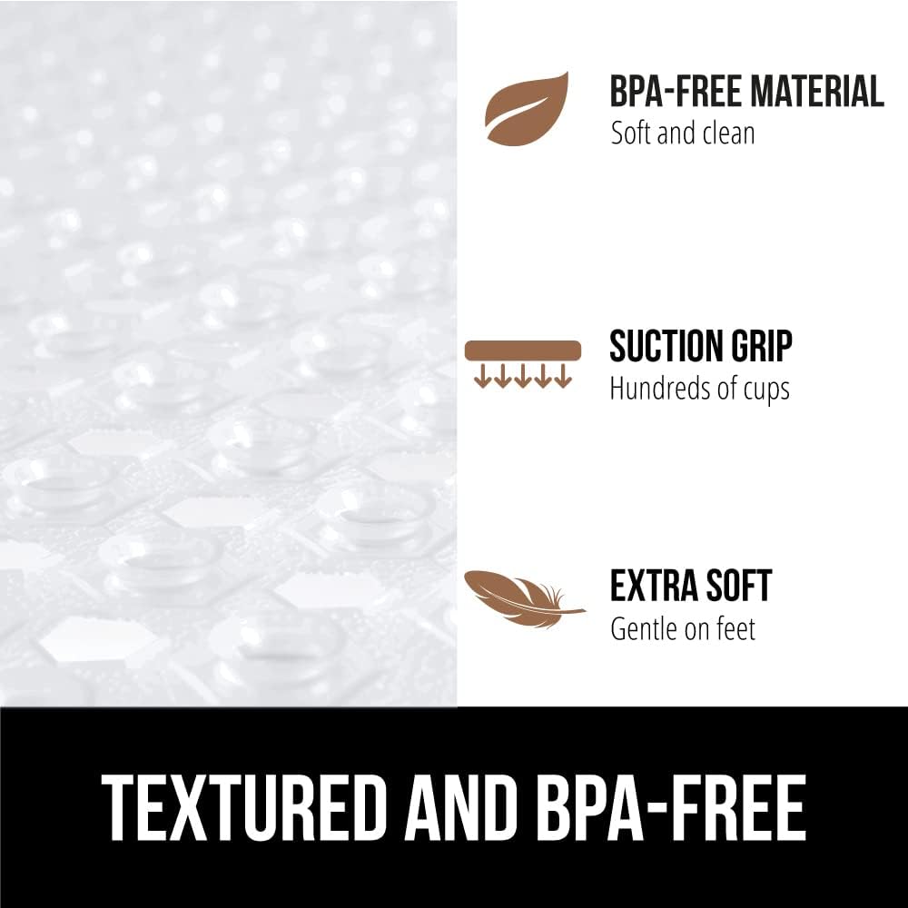 GORILLA GRIP Patented Square Shower Stall Mat, Small Bathtub Floor Mats for Stand Up Showers with