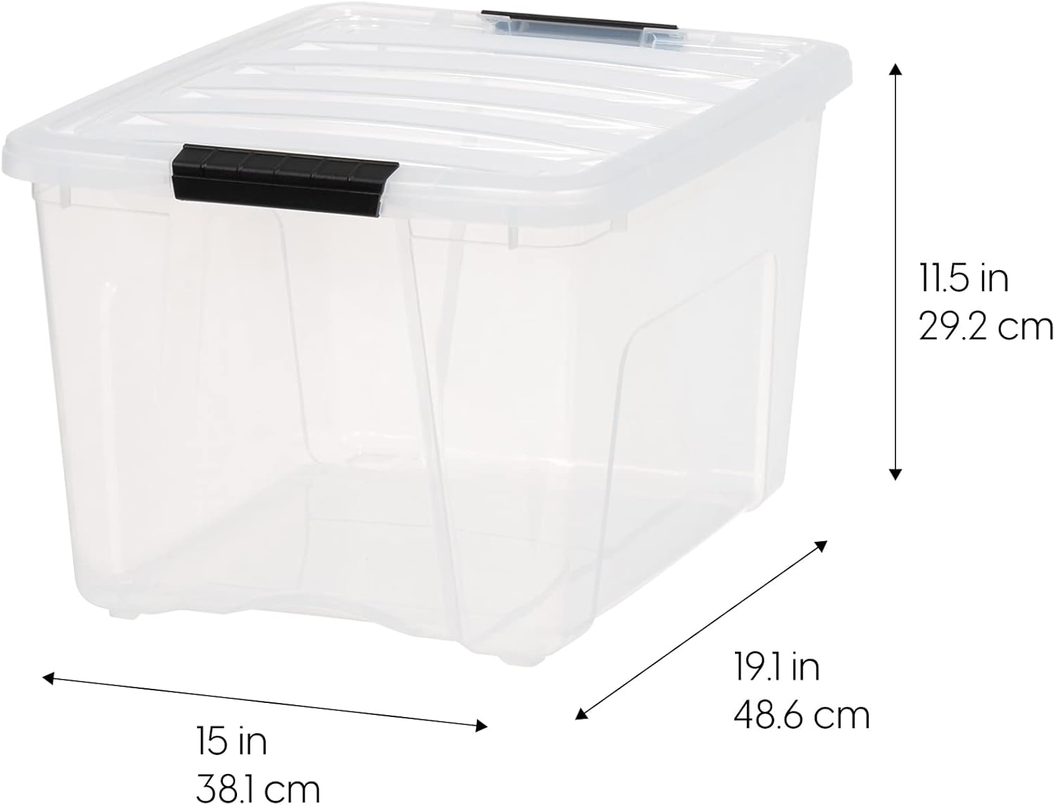 IRIS USA 40 Qt Stackable Plastic Storage Bins with Lids, 4 Pack - BPA-Free, Made in USA