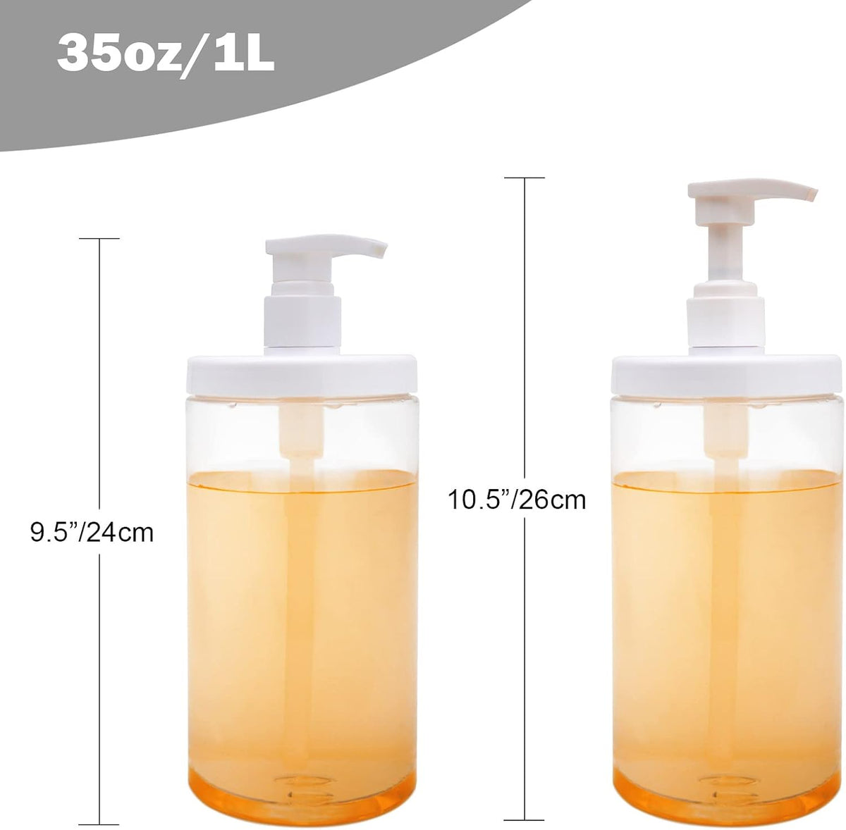 Cosywell Pump Bottle Dispenser Plastic Pump Bottles Refillable Bottles Wide Mouth Jar Style Empty