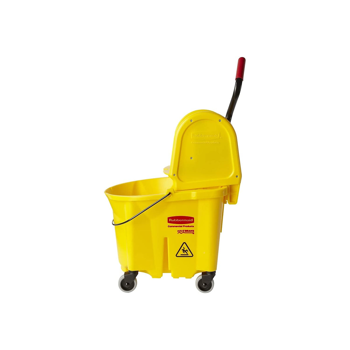 Rubbermaid Commercial Products 31 QT Tandem Mop Bucket and Wringer Combo on Wheels, Yellow, for