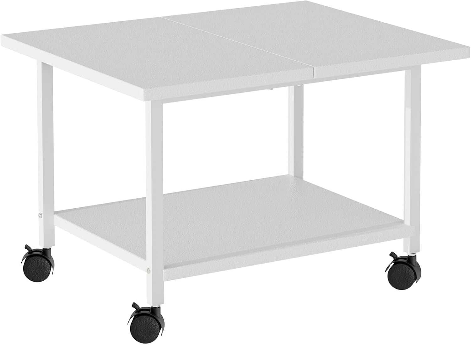 Printer Stand with Storage Under Desk Shelf, Desktop Printer Stand Organizer, Rolling Printer Cart