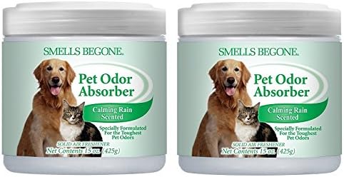 SMELLS BEGONE Air Freshener Odor Absorber Gel - 15 oz, Pack of 2 - Absorbs and Eliminates Odor in