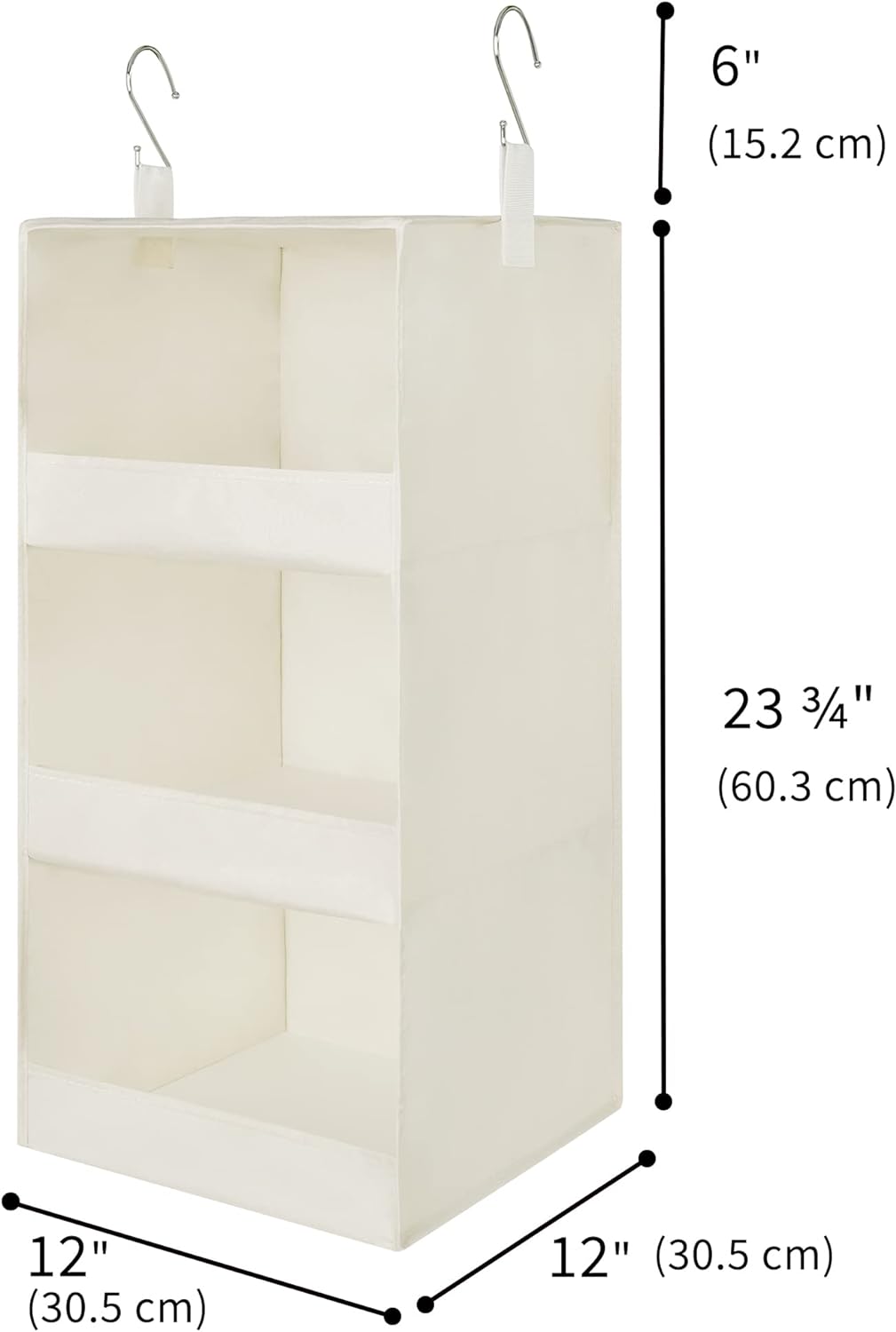 GRANNY SAYS 3-Shelf Hanging Organizer, Foldable Hanging Closet Storage, Closet Shelves Organizer
