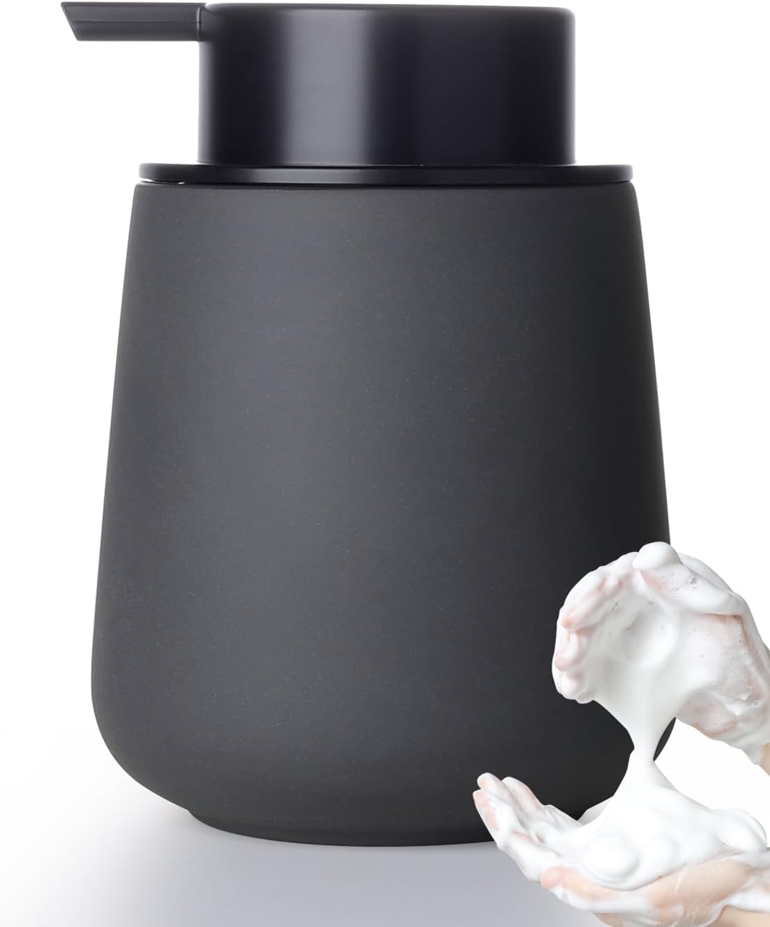 INGOFIN Ceramic Foaming Soap Dispenser - 12oz Foam Hand Soap Dispenser Bathroom, Ceramic Dish Soap