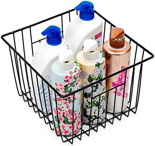 Slideep Wire Metal Basket Bin Storage Baskets Modern Farmhouse Food, Vegetable, Shampoo, Clothes