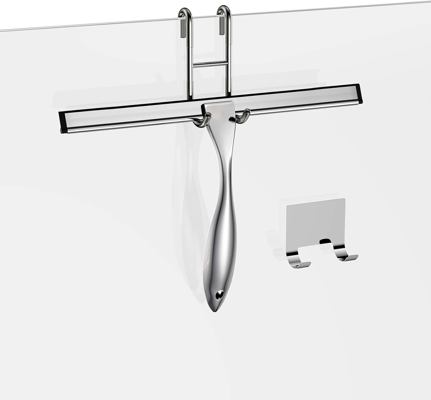 Shower Squeegee for Glass Door 12-Inch Stainless Steel Bathroom Squeegee Window Wiper, 100%