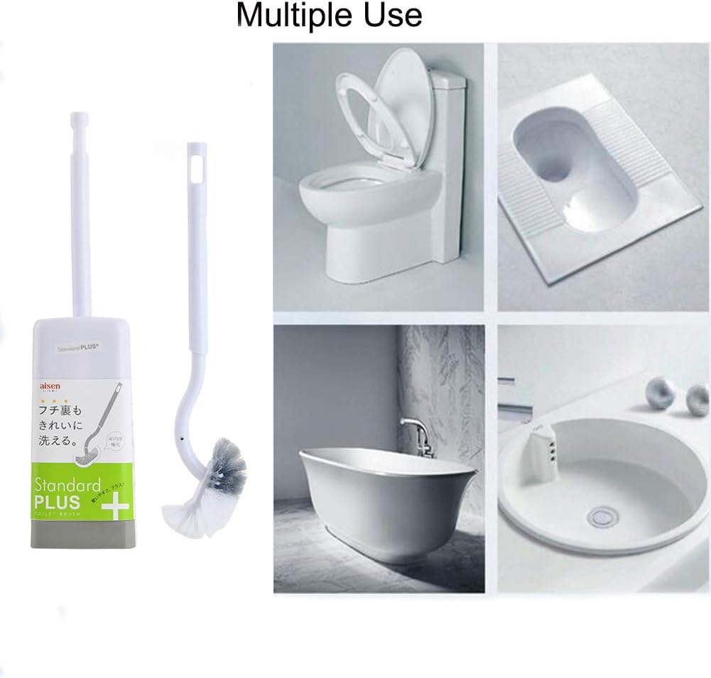 Marbarsse Bathroom Toilet Bowl Brush and Holder, Curved Design Toilet Brush for Deep Cleaning Under
