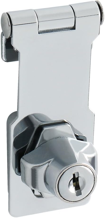 Alise Keyed Hasp Lock,3 Inch Safety Packlock Clasp Hasp Lock Latch with Lock,Door Hinge Lock with