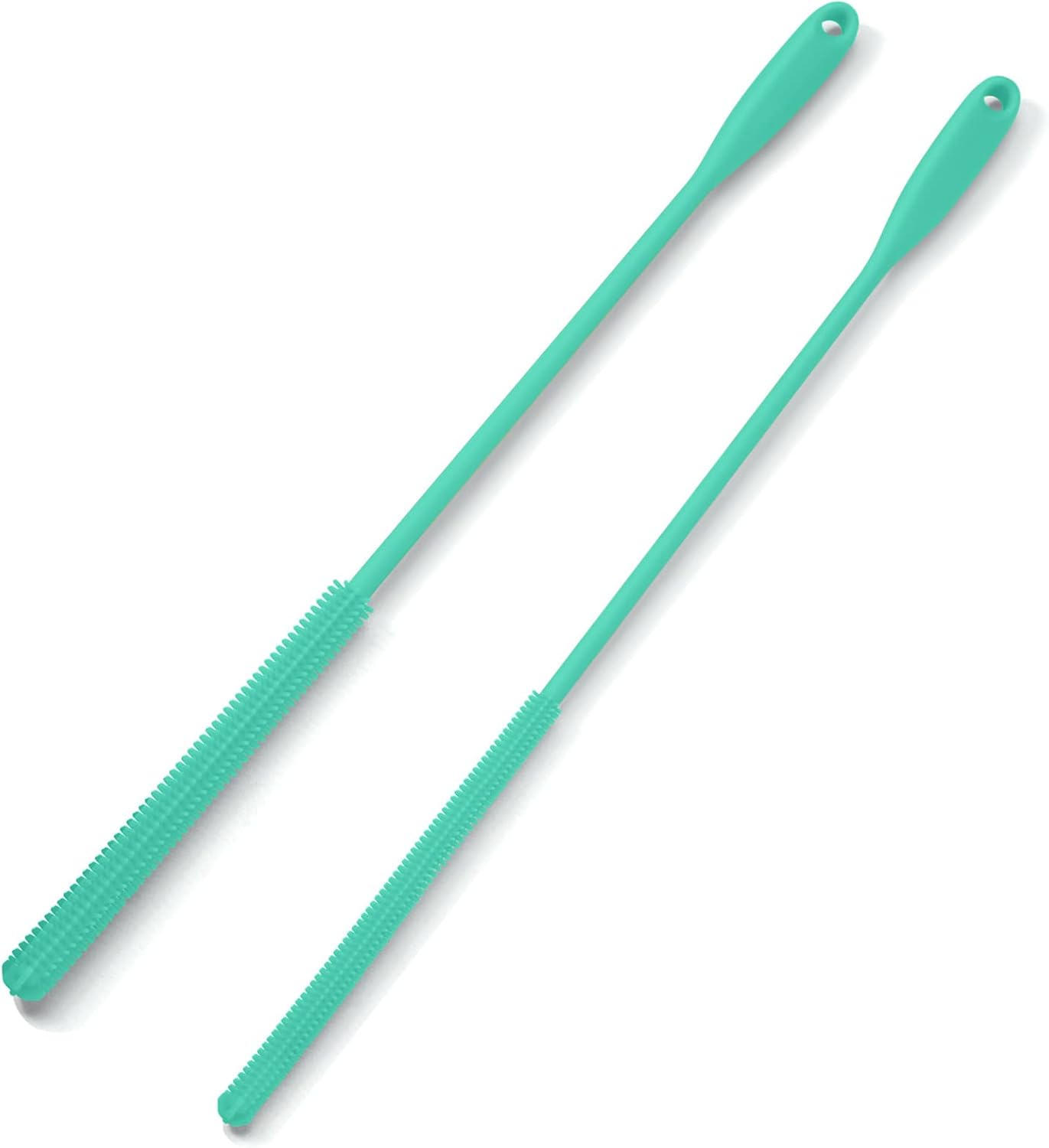 Silicone Straw Brush 4 Pack - (2 Small, 2 Wide) - 10 Inches Reusable Straw Cleaner, Pipe Cleaners