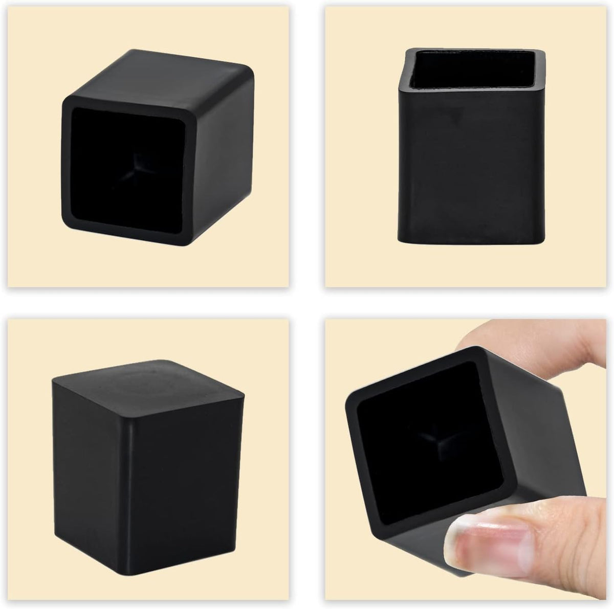 Flyshop Flexible Anti-Scratch PVC Patio Chair Table Leg Caps Tips Floor Protectors Square Furniture