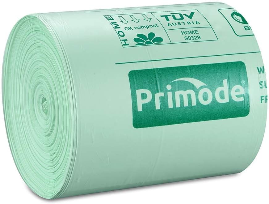 Primode 100% Compostable Bags, 4 Gallon (15L) Food Scraps Yard Waste Bags, Extra Thick 0.75 Mil.
