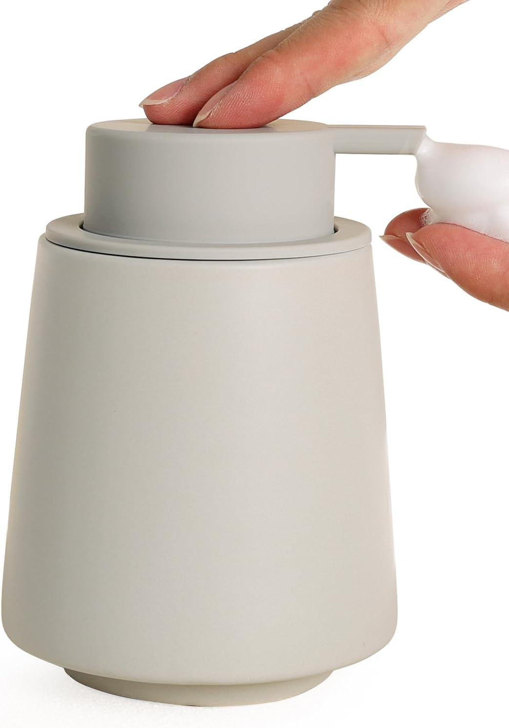 INGOFIN Ceramic Foaming Soap Dispenser -14 oz Foam Hand Soap Dispenser Bathroom, Modern Refillable
