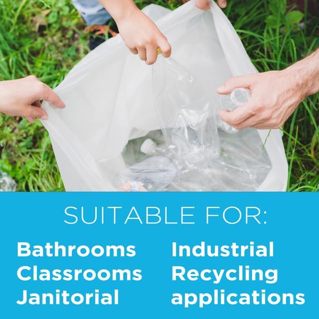 Clear Trash Bags,40-45 Gallon Trash Bags, 40" x 48", 250 Count, 16 Micron, High Density, Ideal for
