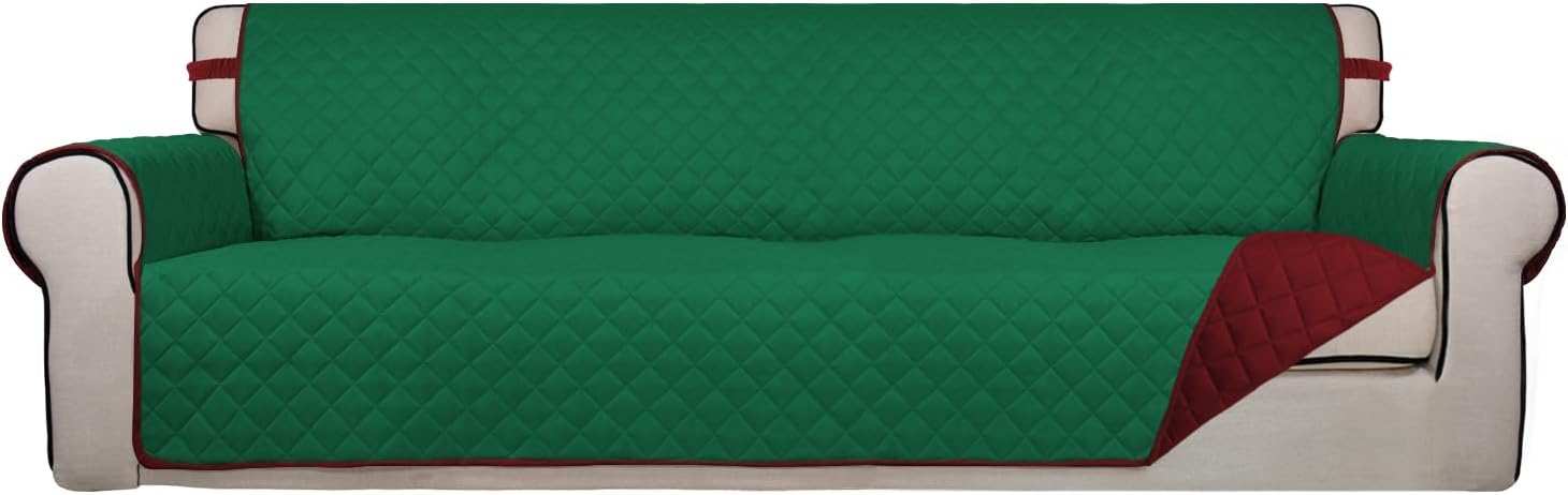 PureFit Reversible Quilted Sofa Cover, Water Resistant Slipcover Furniture Protector, Washable