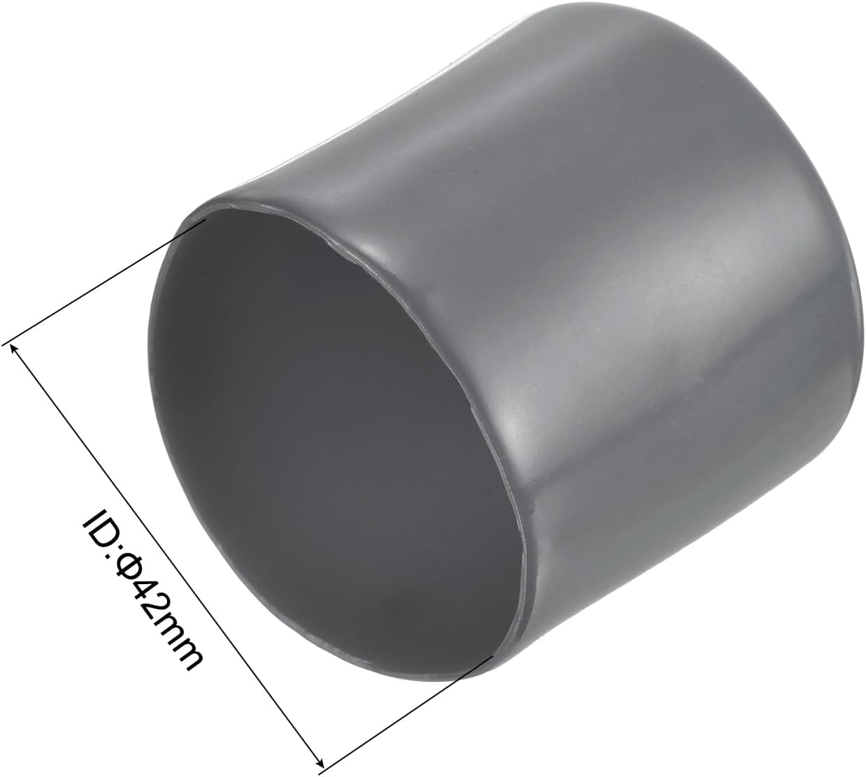 uxcell 20pcs Rubber End Caps 42mm ID Vinyl Round Tube Bolt Cap Cover Thread Protectors Dark Grey