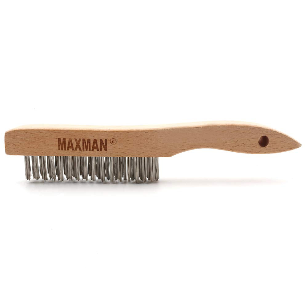 MAXMAN Wire Brush, Heavy Duty Stainless Steel Wire Brushes for Cleaning Rust, Grill Brush, Steel
