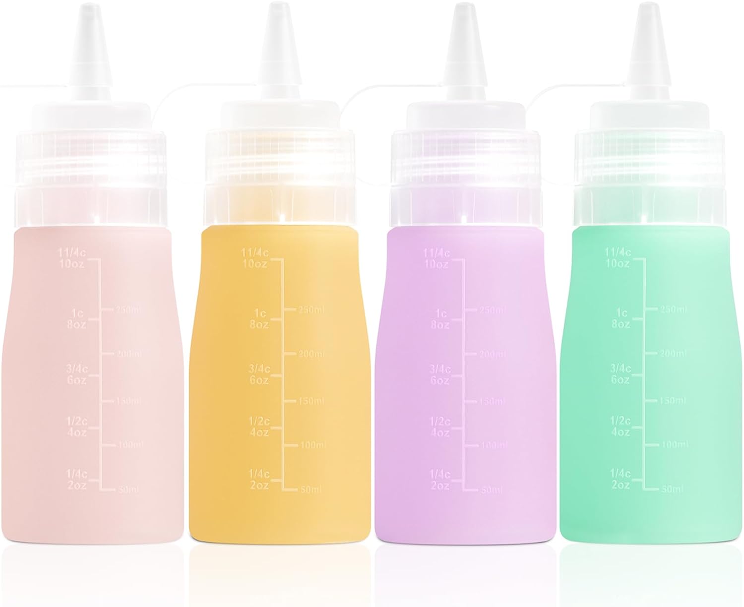 Condiment Squeeze Bottles, 12 oz Silicone Squeeze Bottles For Sauces, Leak Proof Condiment