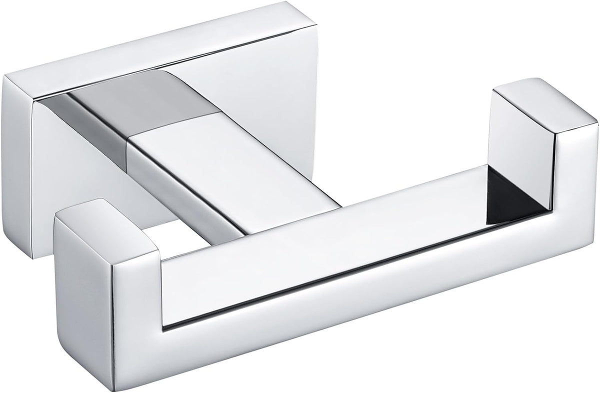 Angle Simple Bathroom Towel Hook, SUS 304 Stainless Steel Hand Towel Double Hook for Wall, Robe