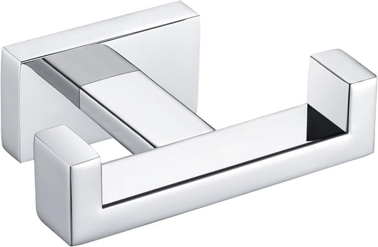 Angle Simple Bathroom Towel Hook, SUS 304 Stainless Steel Hand Towel Double Hook for Wall, Robe