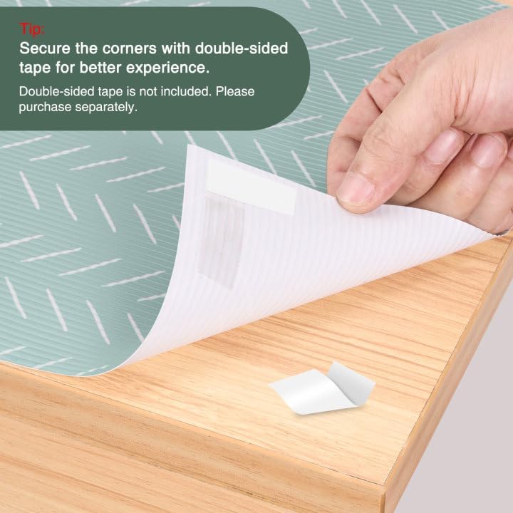 Glotoch Premium Non Slip Shelf Liner, Non Adhesive Drawer Liner, Waterproof Shelf Liners for