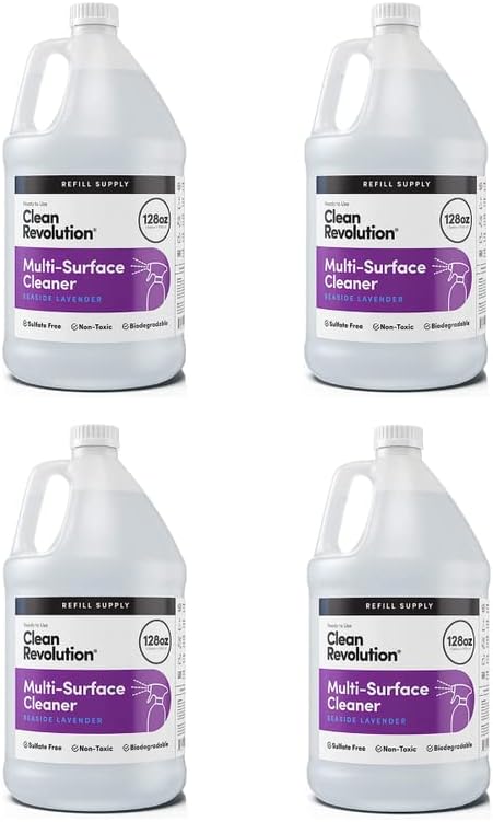 Clean Revolution Multi Surface Cleaner Refill Supply, Non-Toxic, Eco-Friendly & Plant-Based, Ready