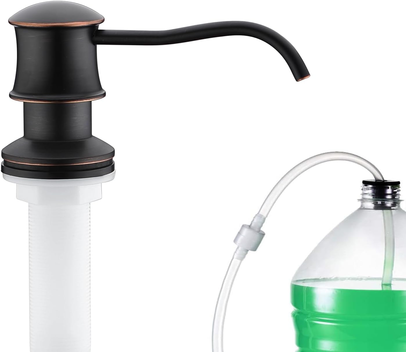 Delle Rosa Soap Dispenser, Liquid Soap Dispensers for Kitchen Sink, Brass Head Kitchen Sink Soap