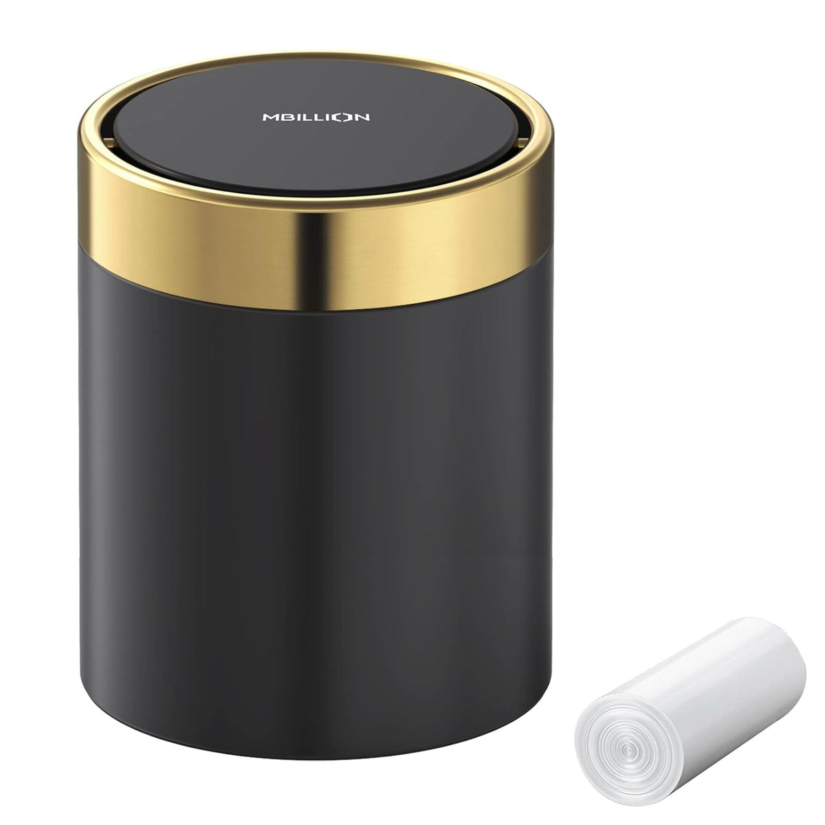 Mini Trash Can with Lid, Desktop Small Trash Can Recycling Bin Cute Metal Garbage Can for Tabletop