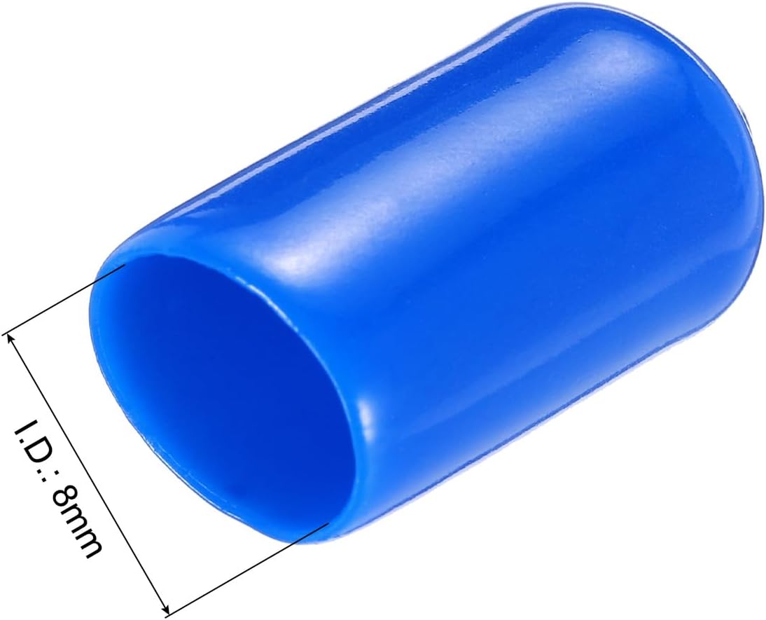 uxcell 20pcs Rubber End Caps 8mm(5/16") ID Vinyl PVC Round Tube Bolt Cap Cover Screw Thread