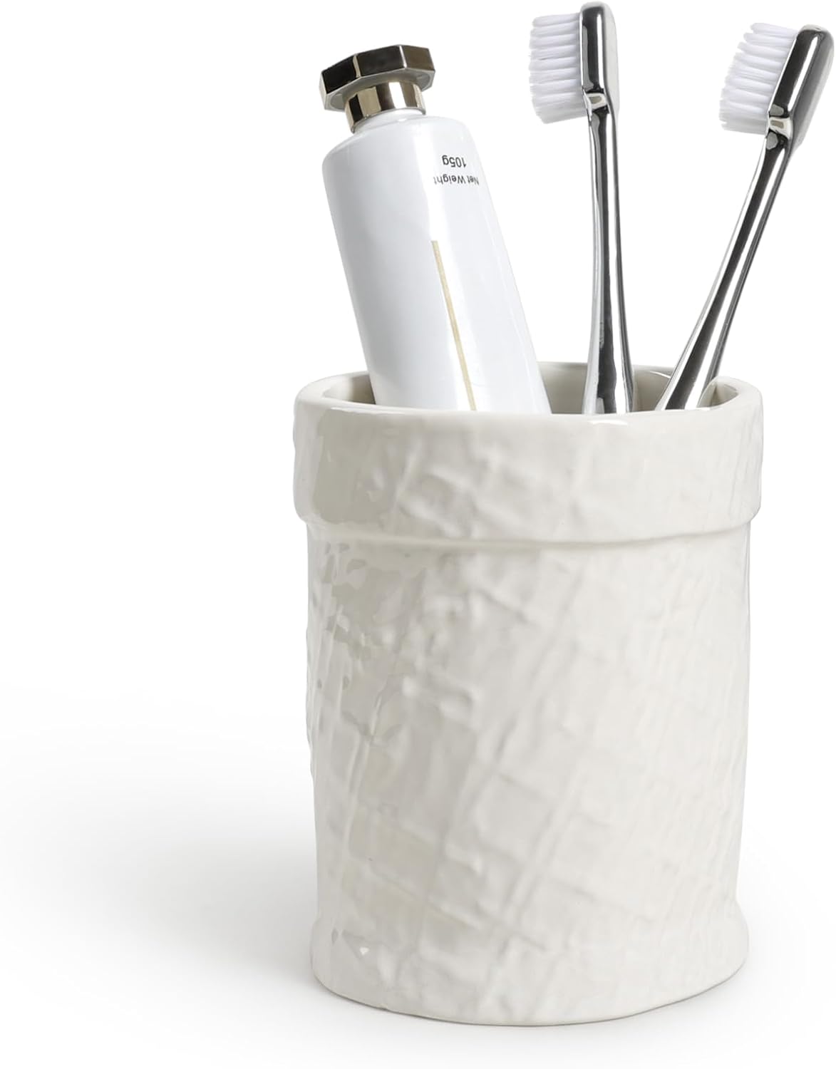 Toothbrush Holder, Tooth Brush Holder for Bathroom - Ceramic Toothbrush Cup Beige Toothbrush